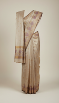 Champagne Beige Silk Saree