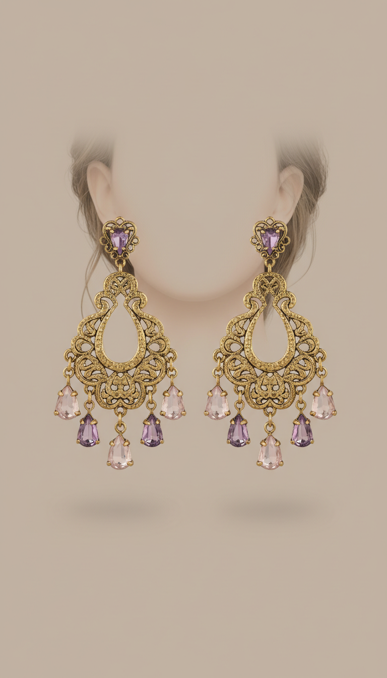 Antique Gold Statement Earrings